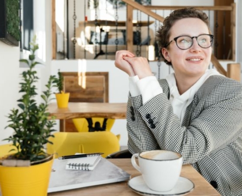Woman representing a happy career