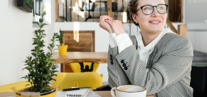 Woman representing a happy career